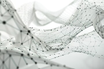 Mesh or net with lines and geometric shapes detail.3d design