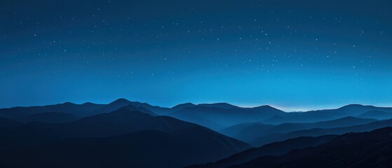 Wall Mural - A beautiful night sky with mountains in the background