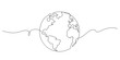 © dhtgstockphoto - planet earth thin line illustration continuous one line