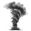 © Yeti Studio - Powerful tornado funnel cloud in motion, cut out