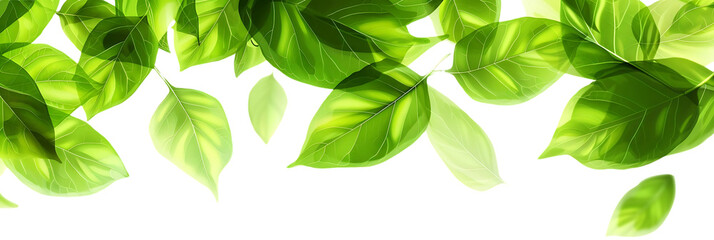 Wall Mural - Green Leaves Illustration with Black Background