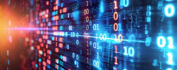Aufkleber - Digital Binary Code Stream Background