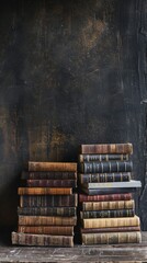 Wall Mural - old books with white background,old books arrangement with copy space