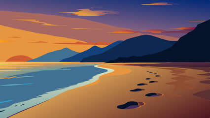 Wall Mural - sunset at the beach