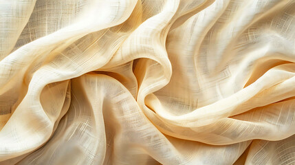 Light cream color fabric with visible folds and creases. The fabric is soft and delicate, and it appears to be made from a natural material.
