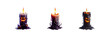 © Mithun - Set of Spooky Halloween Candle with Dripping Wax and Flame, Halloween special, Halloween-themed, isolated over on transparent white background