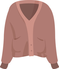 Sticker - Pink cardigan with buttons and pockets, perfect for staying warm and stylish in cold weather