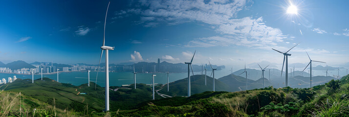 Canvas Print - wind energy plants in hong kong