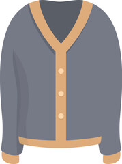 Wall Mural - Grey cardigan with buttons and v neck is a stylish and comfortable piece of clothing for everyday wear