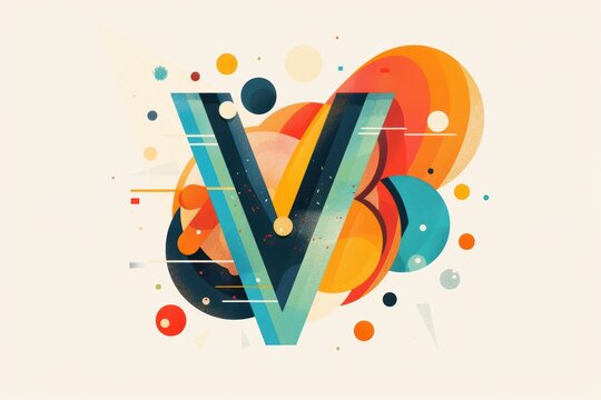A minimalist illustration of the letter V featuring clean lines and a simple elegant design. This versatile illustration can be used in a variety of projects.