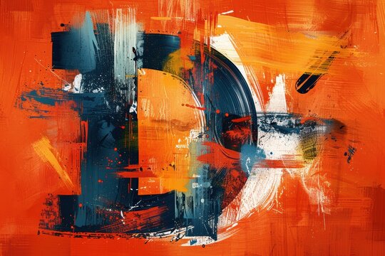 An abstract and artistic illustration of the letter D with bold brushstrokes and dynamic shapes. Perfect for creative and avant-garde projects.