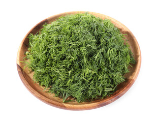 Sticker - Fresh green dill in bowl isolated on white