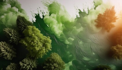 Wall Mural - green paintbrush watercolor background with textured effect