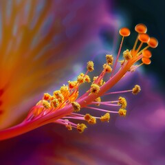 Canvas Print - A close up of a flower with a purple background