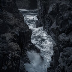 Poster - A rocky river with a splash of water