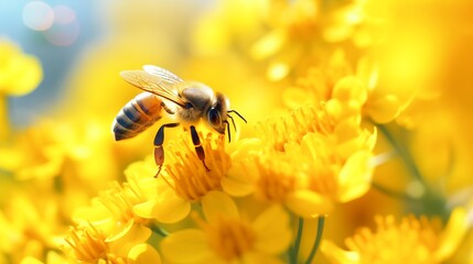 bee on yellow flower
