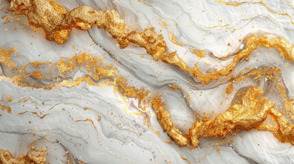 Wall Mural - Background texture with golden white marble, generative AI design