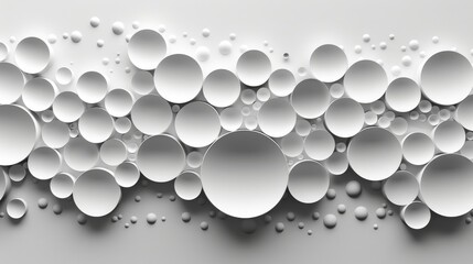 Poster - Background wallpaper banner pattern fade out with copy space with random insets and outsets of small round white circles