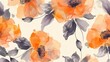 © Bale - elegant flower line and watercolor floral seamless pattern