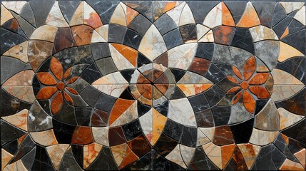 Wall Mural - Tile with abstract geometric mosaic ornaments