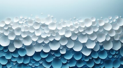 Poster - With a copy space fade out, small round white circles appear inset and outset randomly on a background wallpaper banner pattern