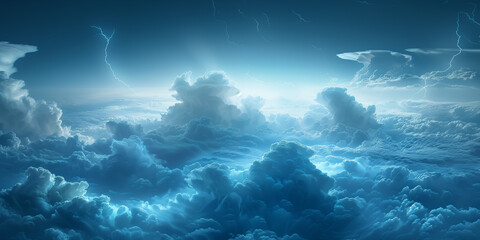 Wall Mural - 3D rendering of Cloud computing, network, technology concept