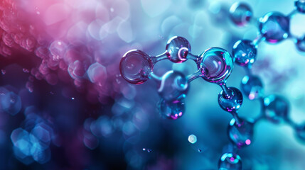 Poster - A close up of a blue and purple background with a cluster of blue