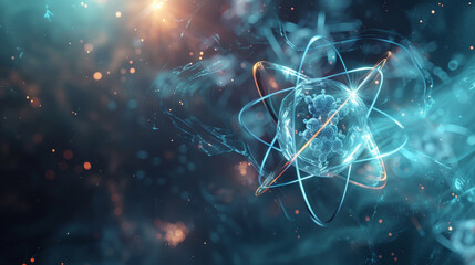 Poster - A blue and orange sphere with a white dot in the middle