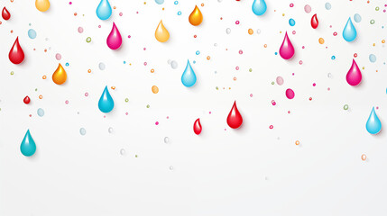 Colorful Ink and Water Drops on White Background, Abstract Image, Texture, Pattern Background, Wallpaper, Background, Cell Phone Cover and Screen, Smartphone, Computer, Laptop, 9:16 and 16:9 Format - 