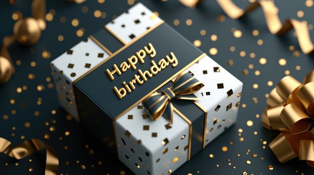 Festive joy: a heartwarming greeting card adorned with the text happy birthday, radiating celebratory cheer and warm wishes, perfect for expressing love and joy on this special occasion