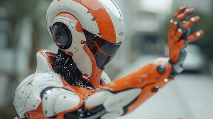 Poster - This picture shows the robot working as the assistant to a human to provide assistance and support. This job requires skills such as multitasking, organization, and communication. AIG43.