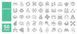 © M Design - Set of 50 line icons related to community, people group, social responsibility, love friendship, population, Editable stroke. Vector illustration