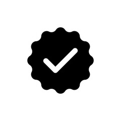 Aufkleber - Verified badge icon tick symbol vector approved check mark icon. Black checkmark icons - Certificate badge Quality certify icon