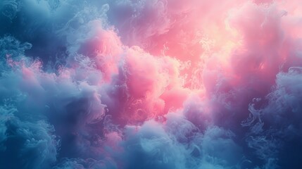 Poster - An Aerial View Digital Art Wallpaper with Soft Colors and Ethereal Spotlight Glow of Pastel Watercolor Bliss