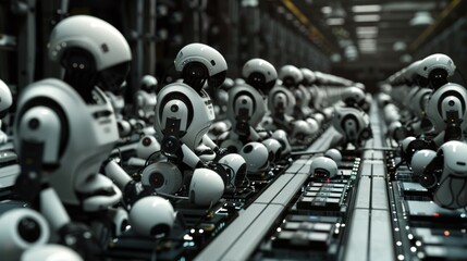 Poster - Design for posters, wallpapers, banners, headers. Robotics and automation technology in an industrial setting. AIGT2.