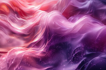 Poster - 3D render of purple pink abstract creative wavy background