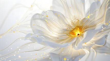 Poster - Cyber flower alone on a white background