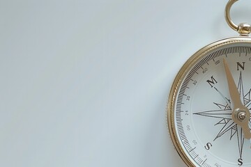 Poster - A classic compass with a clean design on a white background, ideal for navigation and travel-related visuals. Generative AI