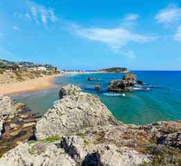 Canvas Print - Sea beach near Rocca di San Nicola, Agrigento, Sicily, Italy