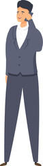 Poster - Businessman is speaking on his mobile phone, potentially discussing business matters