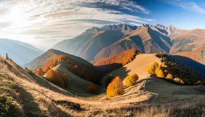 Wall Mural - sunset in the mountains