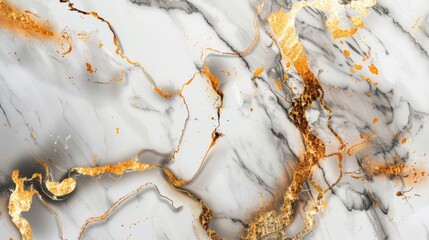 Sticker - Golden Veins on White Marble