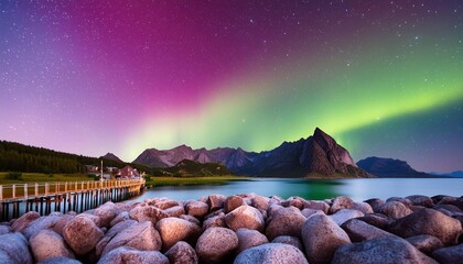 Wall Mural - aurora borealis in germany on 11 05 2024 northern lights in north germany