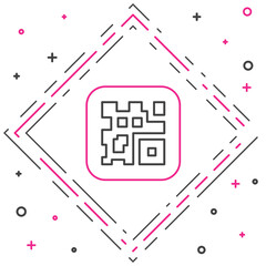 Poster - line qr code sample for smartphone scanning icon isolated on white background. colorful outline conc