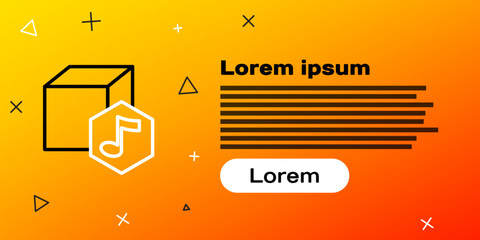Poster - Line NFT Digital crypto art icon isolated on yellow background. Non fungible token. Colorful outline concept. Vector