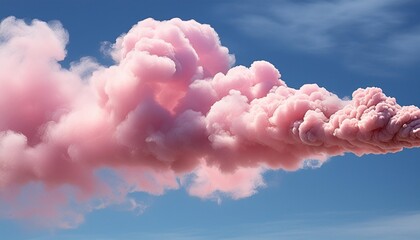 Wall Mural - realistic pink cloud isolated on transparent background fluffy smoke in a blue sky