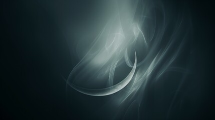 Poster - A dark background with an abstract shape of the moon in soft light.