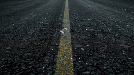 Freshly Paved Asphalt Road Under Moonlit Sky