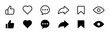 © icons gate - Like, comment, share icon buttons and Thumbs up and love heart flat icon , Social media notification icons. emoji post reactions - Add to favorite icon set. Vector illustration