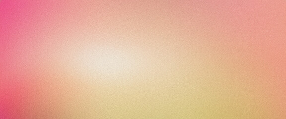 Wall Mural - Pink and yellow grainy gradient background fading to white
